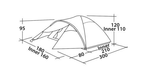 Easy Camp Quasar 300 Steel Blue 3 Kişilik Çadır