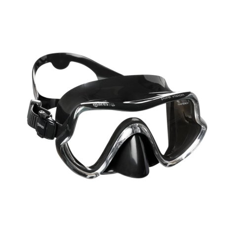 Mares PURE VISION Maske Plastik Kutu - Siyah/Siyah