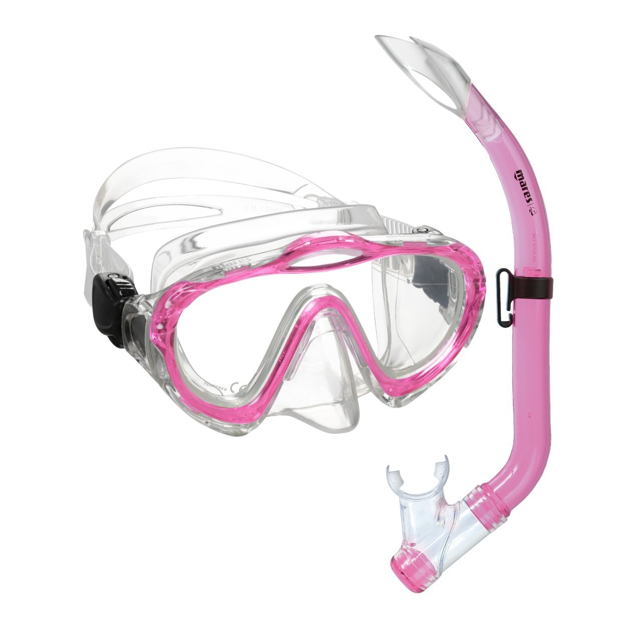Mares SHARKY Maske Şnorkel Çocuk Seti Fileli Çanta - Şeffaf/Pembe